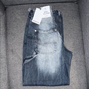 Bershka Blue Relaxed Jeans Classic Indigo